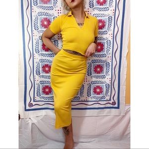 Zara pencil skirt crop polo set